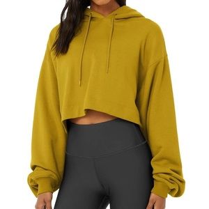 Alo Yoga Bae Hoodie, Chartreuse, Size Medium